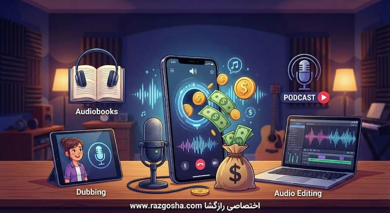 گویندگی و تولید محتو و کسب درآمد با موبایل