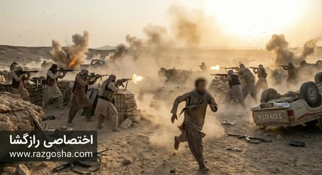 تصویری ساخته شده توسط عوامل تیم رازگشا از صحنه درگیری با عیدوک بامری