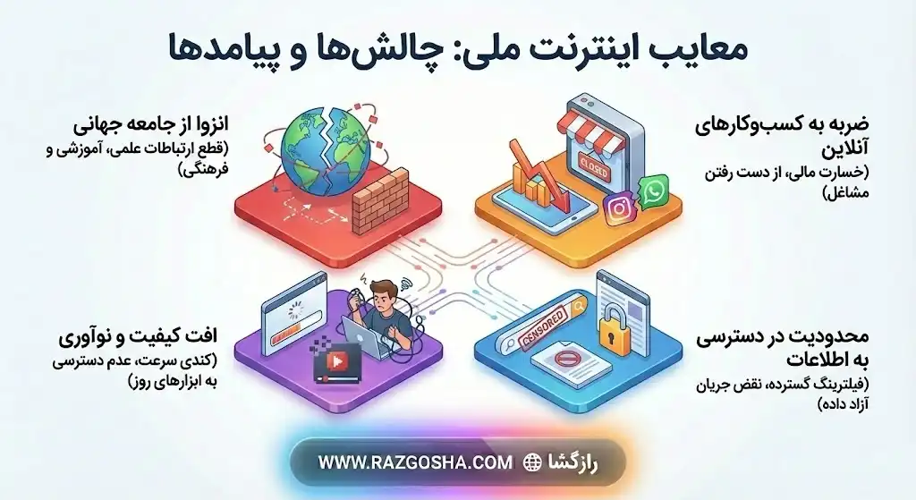 معایب و آسیب های نت ملی