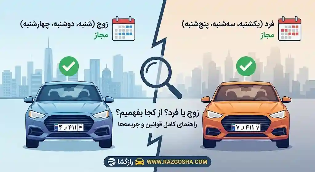 زوج و فرد پلاک ماشین از کجا بفهمیم؟ (راهنما + قوانین ۱۴۰۵)